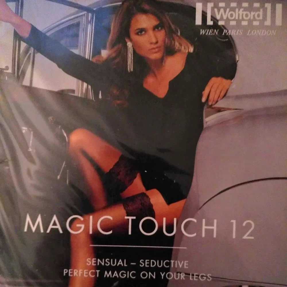 NEW Wolford MAGIC TOUCH 12 Stay-ups, Sahara/Ivory